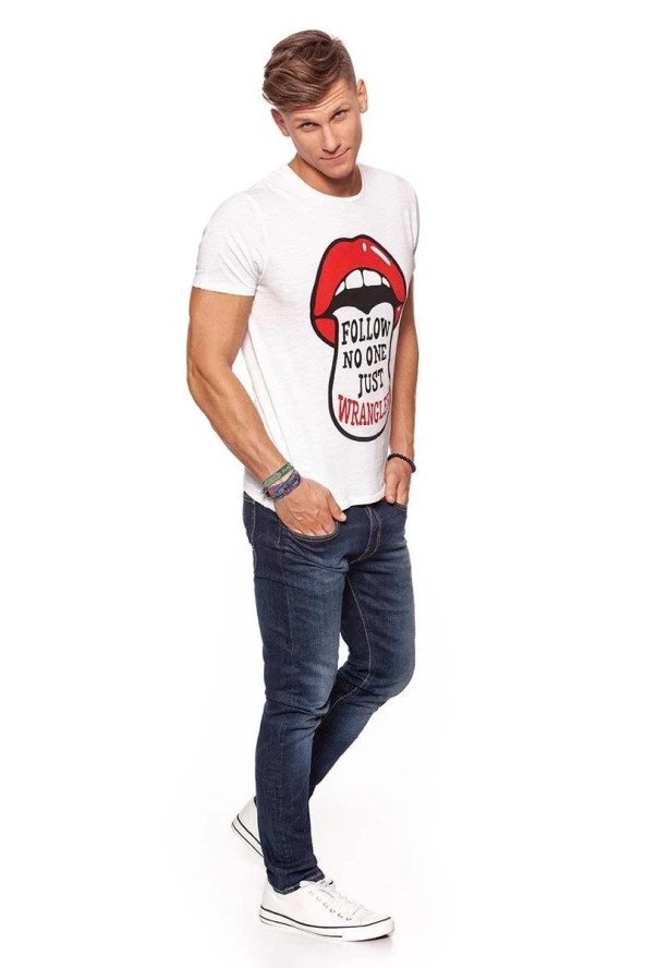 KOSZULKA WRANGLER FESTIVAL TEE DIRTY WHITE W7B44DEIF 112131477