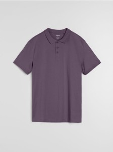 Bawełniana koszulka polo - fioletowy