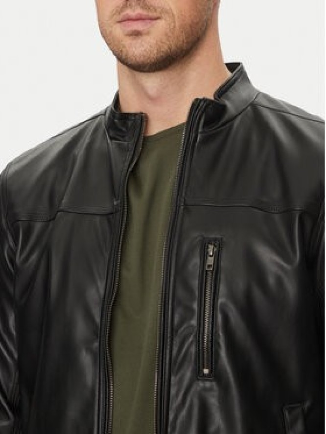 Blend Kurtka z imitacji skóry 20717907 Czarny Regular Fit