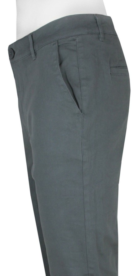 Męskie Spodnie Bawełniane (Chinos) - Pako Jeans - Ciemny Popiel