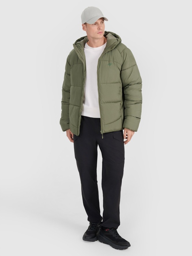 4F Kurtka puchowa z wypełnieniem syntetycznym męska - khaki S