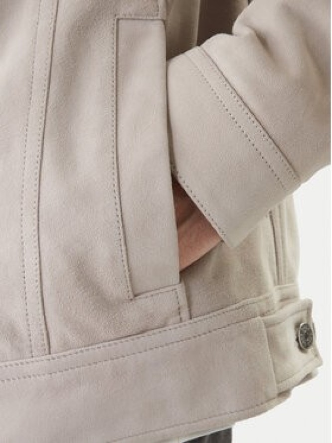 BOSS Kurtka skórzana Johot 50552130 Szary Regular Fit