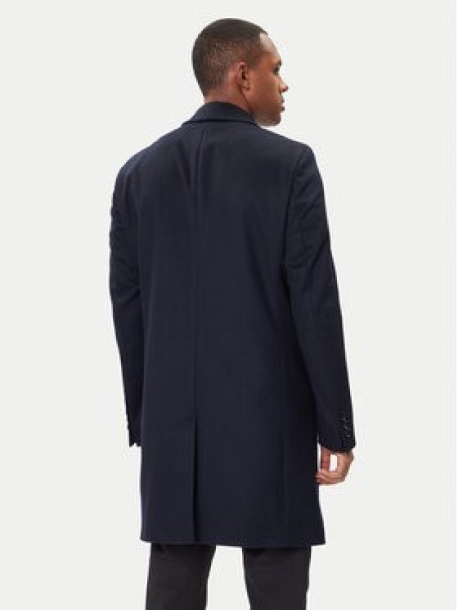 BOSS Płaszcz wełniany Hyde 50549187 Granatowy Slim Fit