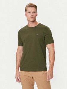 Gant T-Shirt Shield 2003184 Zielony Regular Fit