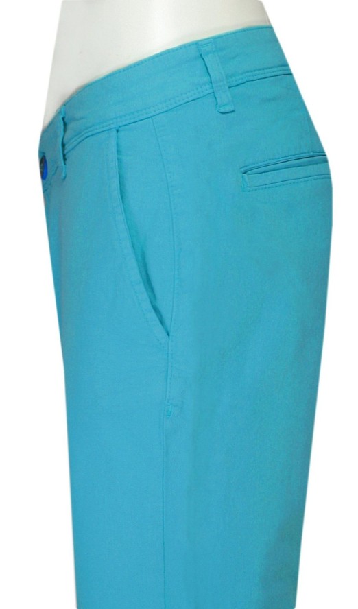 Spodenki Bawełniane, Turkusowe Szorty Casualowe, Przed Kolano, Męskie