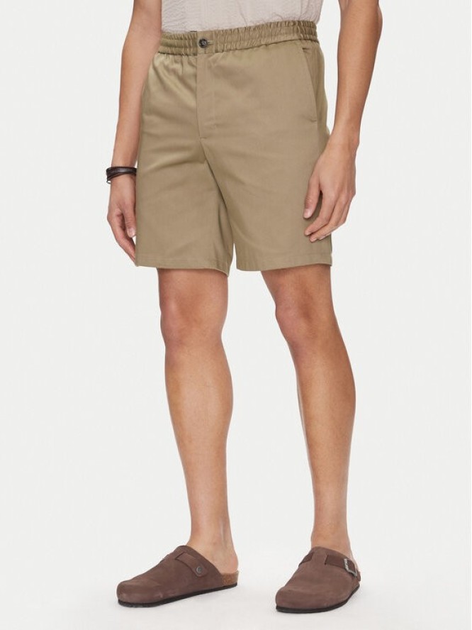 AMI Paris Szorty materiałowe HSO303.CO0103 Khaki Regular Fit