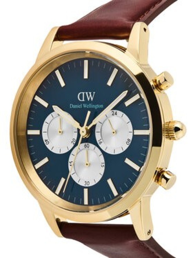 Daniel Wellington Zegarek Iconic Chronograph St Mawes Arctic Panda DW00100875 Brązowy