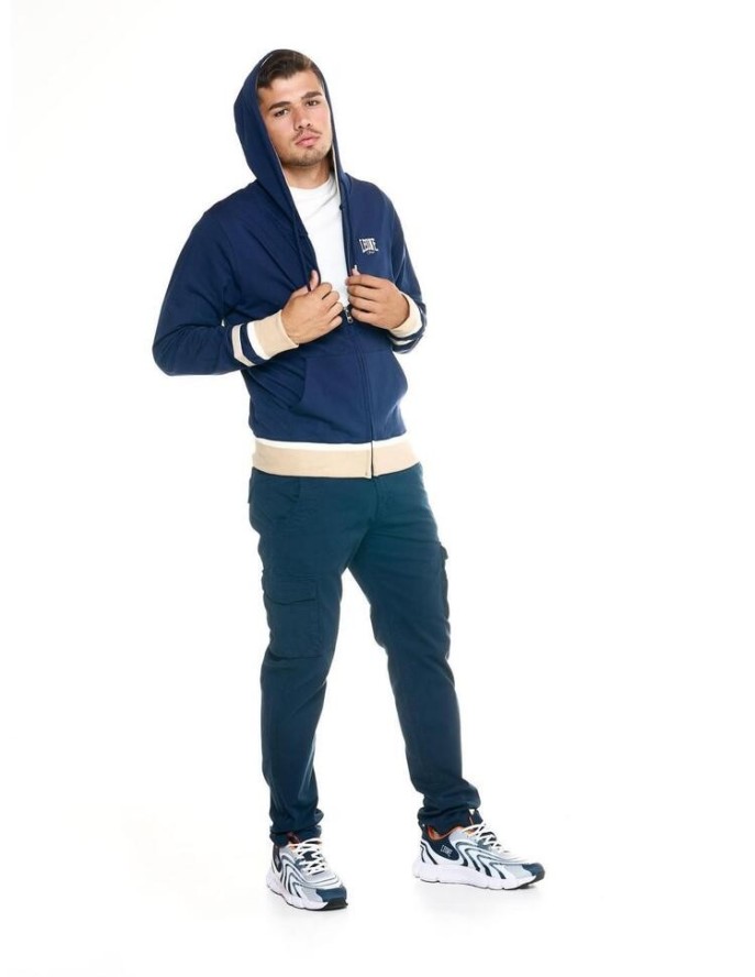 Męska bluza Leone z kapturem i zamkiem błyskawicznym Retro