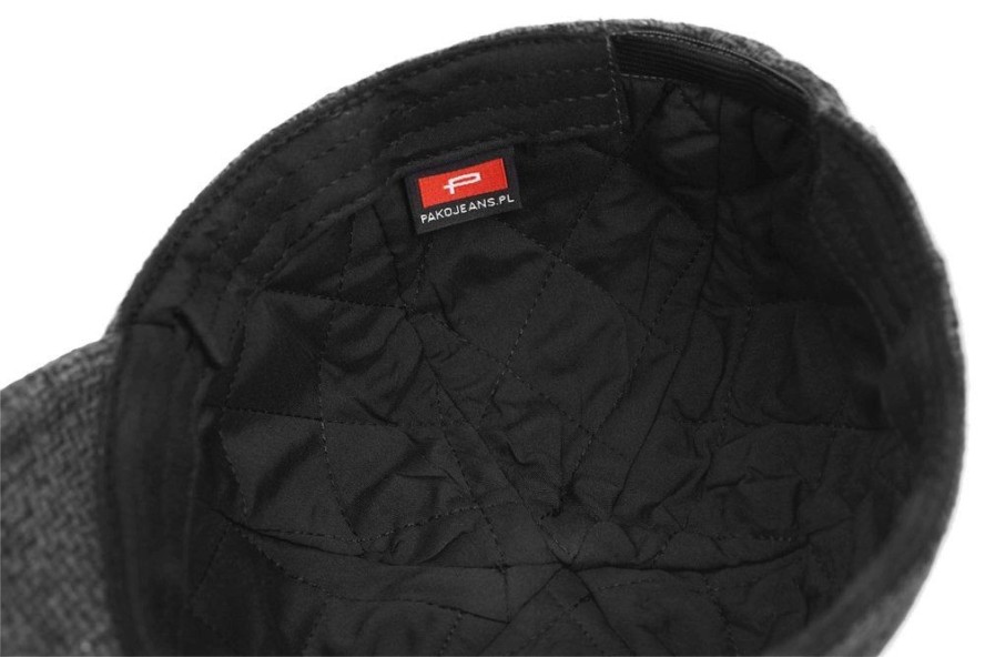 Ocieplana Czapka z Daszkiem - Pako Jeans - Ciemnostalowa