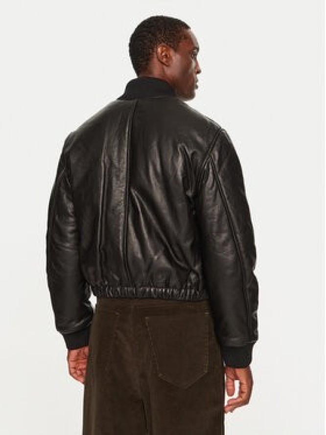 AMI Paris Kurtka skórzana HJK131LH0044 Czarny Regular Fit