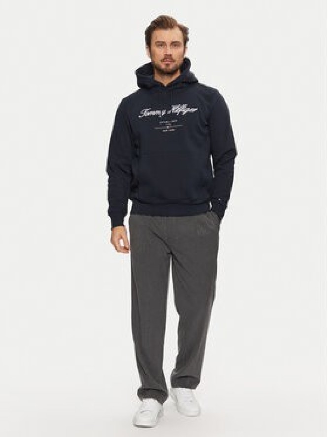 Tommy Hilfiger Bluza Script Logo MW0MW33631 Granatowy Regular Fit