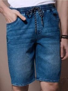 Szorty jeansowe jogger - niebieski