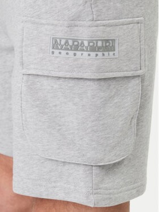 Napapijri Szorty sportowe N-Box Logo NP0A4I59 Szary Relaxed Fit