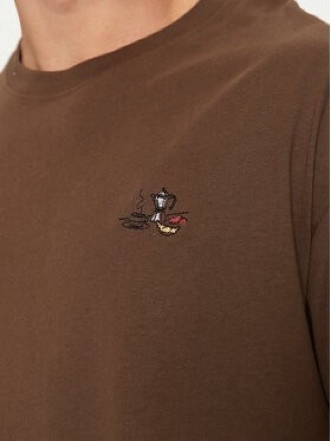 Solid T-Shirt Manes 21108333 Czarny Regular Fit