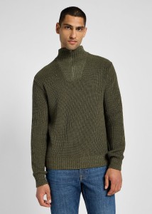 LEE MĘSKI SWETER HALF ZIP KNIT MERCANTILE GREEN 112355675 L83Y008526