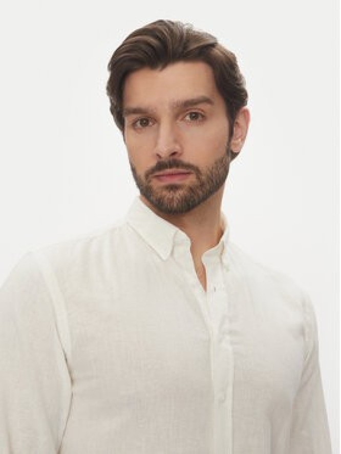 Lindbergh Koszula 30-203344B Biały Relaxed Fit