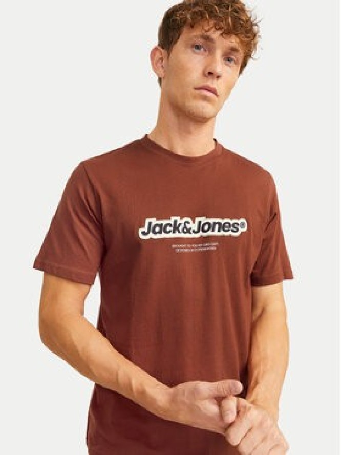 Jack & Jones T-Shirt Vesterbro 12265740 Brązowy Relaxed Fit