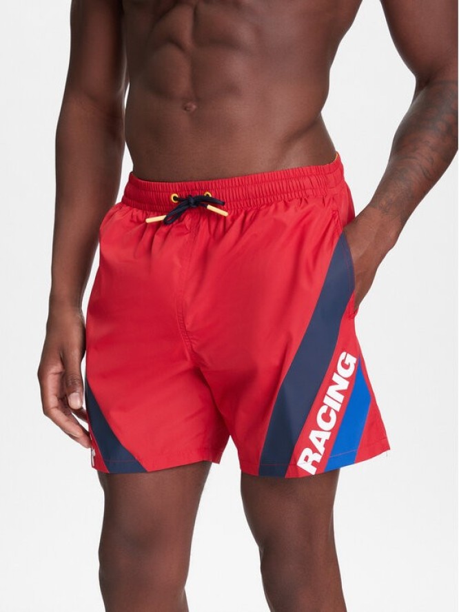 Pepe Jeans Szorty kąpielowe Red Bull Racing RMB10007 Czerwony Regular Fit