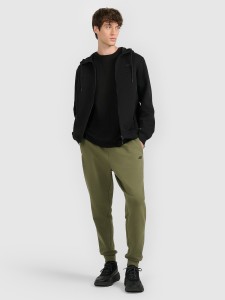 4F Spodnie dresowe joggery męskie - khaki 3XL