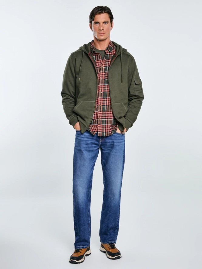 Bluza męska rozpinana z kapturem khaki Jagmur 303