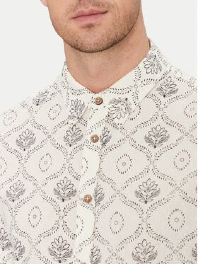 INDICODE Koszula Haiko 20-529 Beżowy Slim Fit