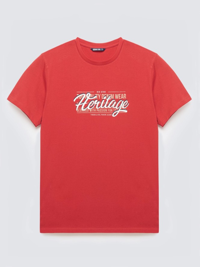 Koszulka męska z nadrukiem czerwona Keren 603