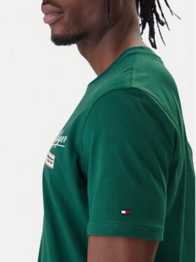 Tommy Hilfiger T-Shirt Modern Ath Graphic MW0MW41471 Zielony Regular Fit