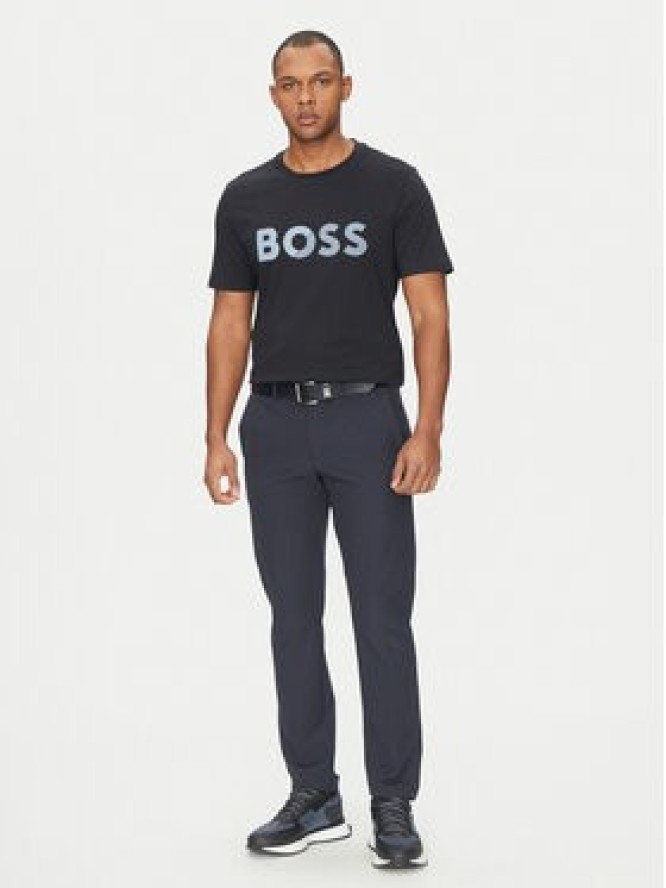 BOSS T-Shirt Tape Logo 50530990 Granatowy Regular Fit
