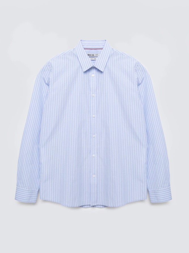 Koszula męska w prążek błękitna Gibinor 400