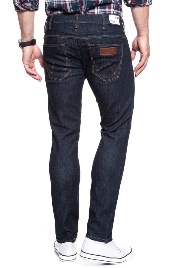 WRANGLER LARSTON MĘSKIE SPODNIE JEANSOWE JEANSY DARK RINSE W18SP690A 112127578