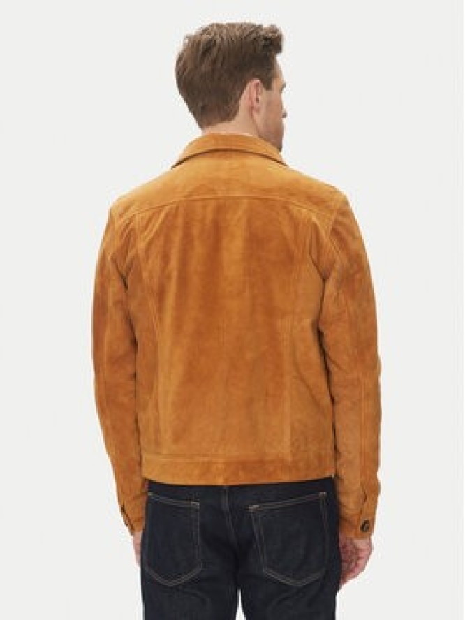 Serge Pariente Kurtka skórzana Jeans Brązowy Regular Fit