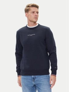 Tommy Hilfiger Bluza Small Logo MW0MW37471 Granatowy Regular Fit