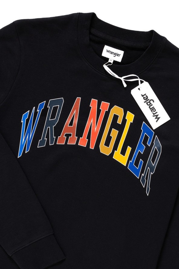 MĘSKA BLUZA WRANGLER LOGO SWEAT BLACK W6B6HY100 112130691