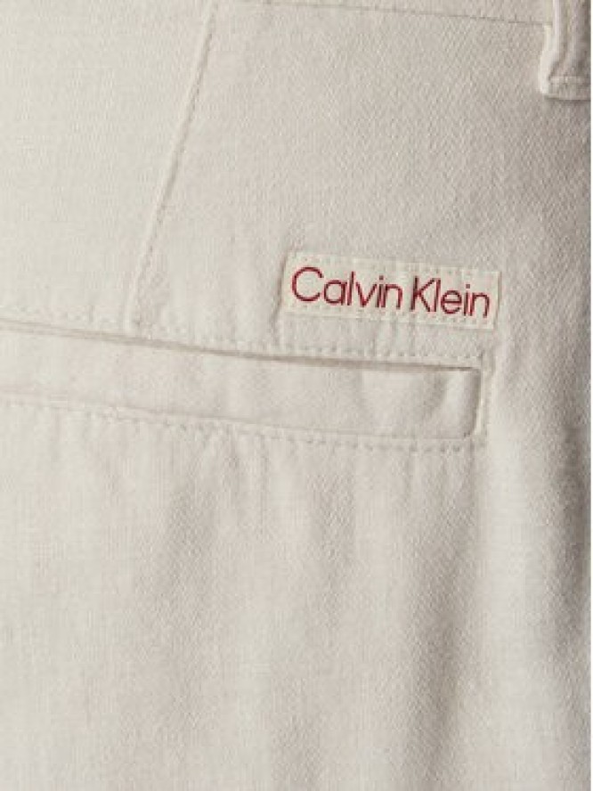 Calvin Klein Jeans Spodnie cargo LV04RF611G Beżowy jasny Relaxed Fit