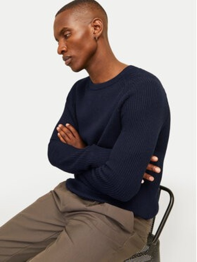 Jack & Jones Sweter Pannel 12258471 Granatowy Regular Fit