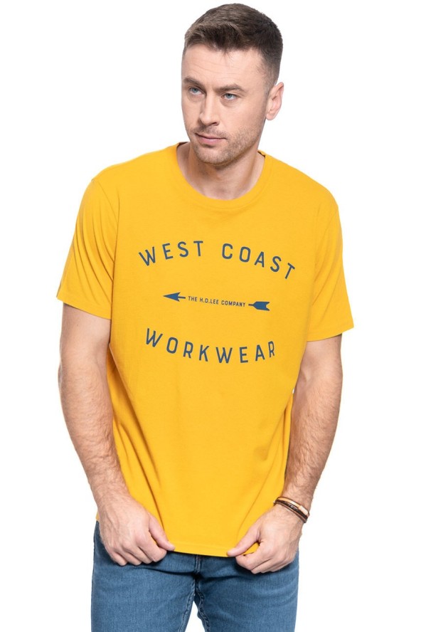 T-SHIRT MĘSKI LEE WORKWEAR TEE REGULAR FIT GOLDEN YELLOW L60BFENF 112113248