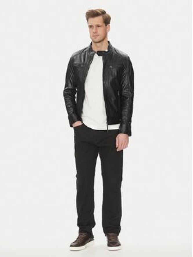 Serge Pariente Kurtka skórzana Erico Czarny Regular Fit