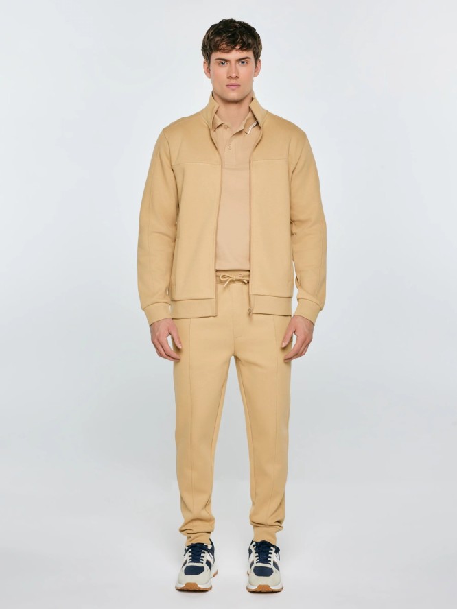 Bluza męska rozpinana ze stójką beżowa Wlador 801