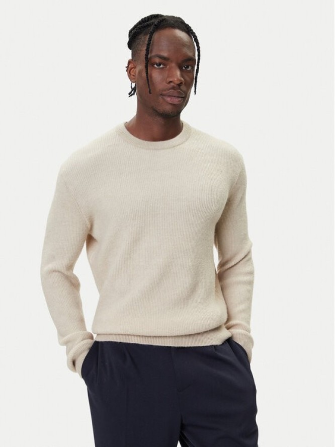 Guess Sweter M5BR20 Z0482 Beżowy Regular Fit