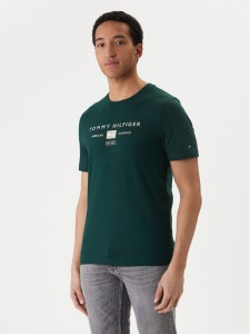 Tommy Hilfiger T-Shirt Brand Love MW0MW42365 Zielony Regular Fit