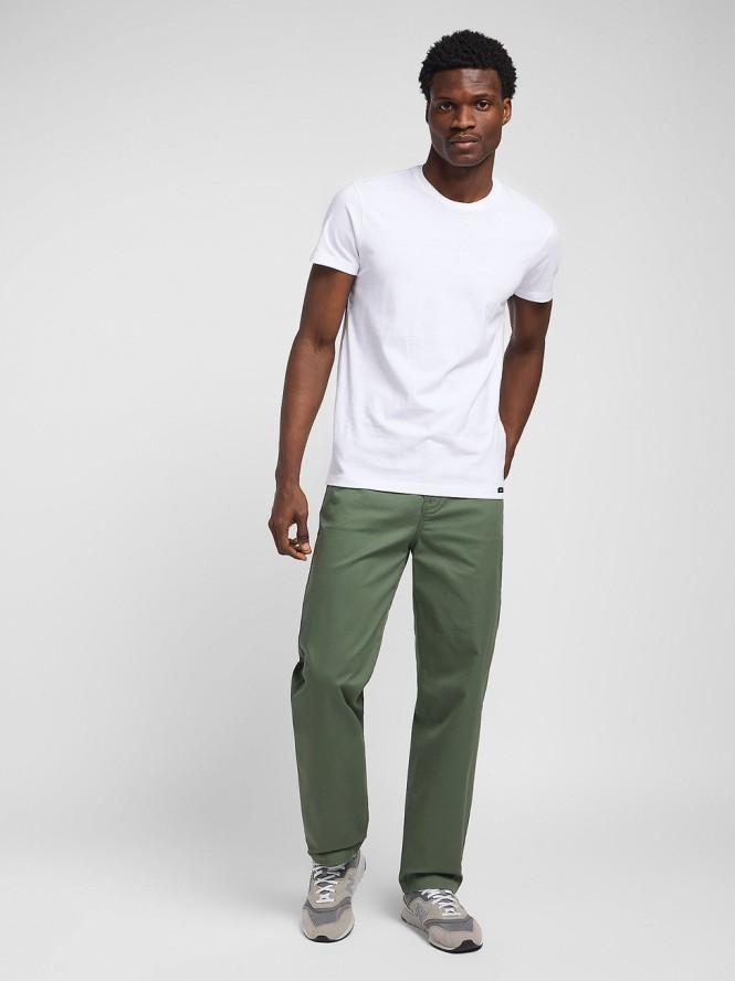 LEE MĘSKIE SPODNIE MATERIAŁOWE LEE RELAXED CHINO OLIVE GROVE 112342934