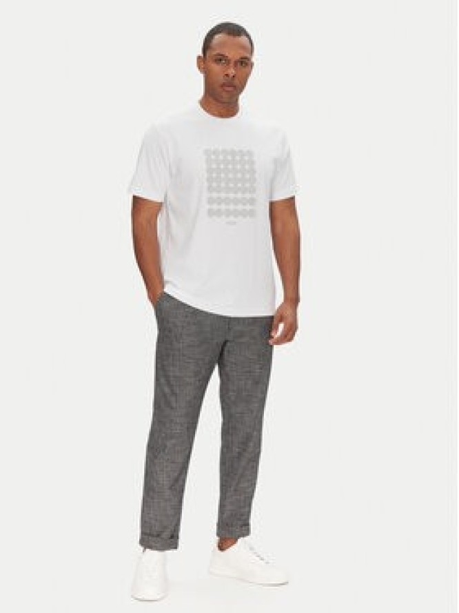 BOSS T-Shirt Tee Print Striped C 50537845 Biały Relaxed Fit