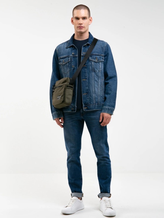 Jeansy męskie dopasowane granatowe Terry Slim 551