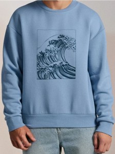 Bluza crewneck - niebieski