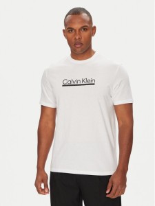 Calvin Klein T-Shirt Outline Tape Graphic LV04RC852G Biały Regular Fit
