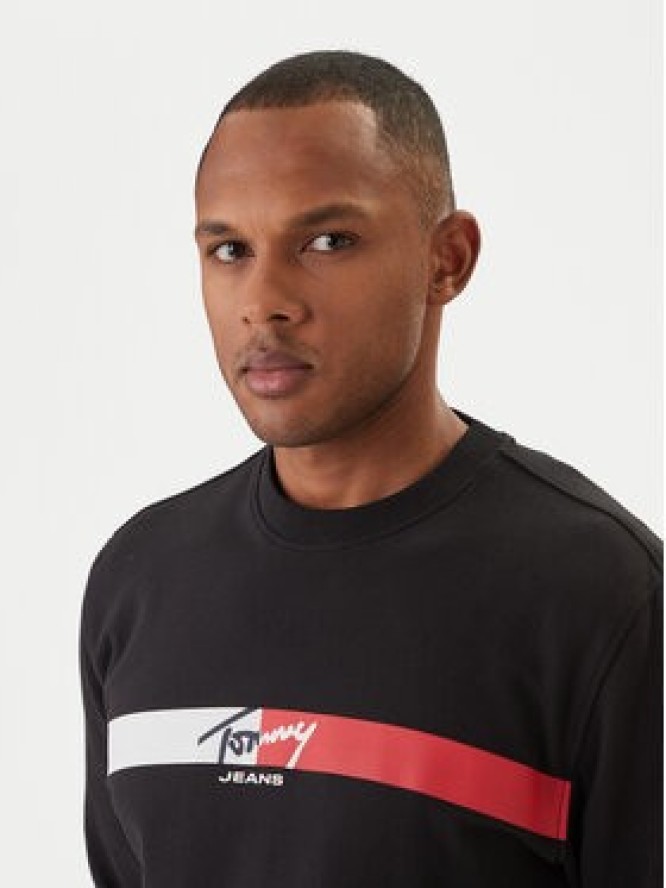 Tommy Jeans Bluza Sign Stripe DM0DM23019 Czarny Regular Fit