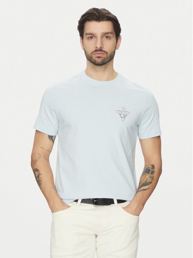 Guess Jeans T-Shirt M5GI55 K8FQ4 Błękitny Regular Fit