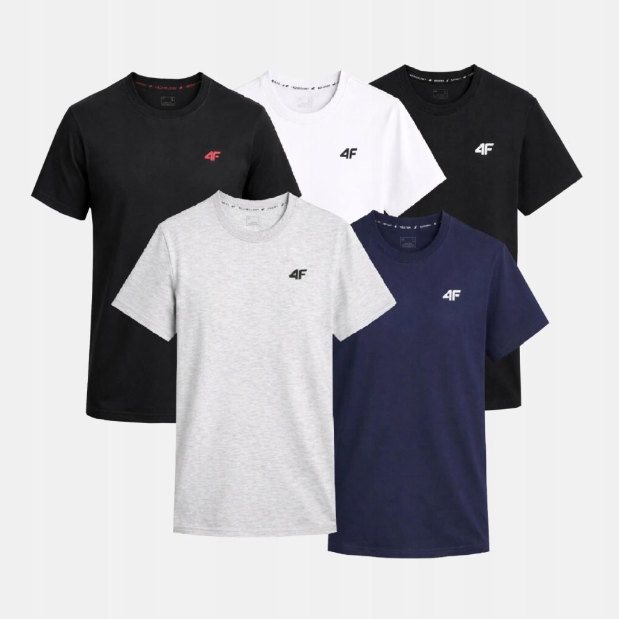 T-SHIRT MĘSKI 4F KOSZULKA ZESTAW KOMPLET 5PAK TTSHM3341