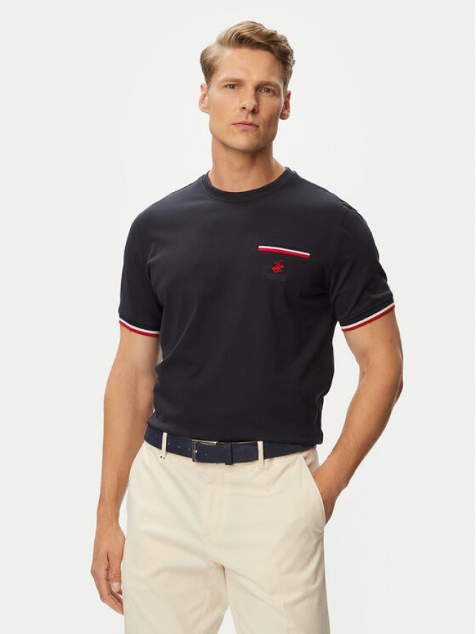 Beverly Hills Polo Club T-Shirt P-SS26M-TS0112 Granatowy Regular Fit