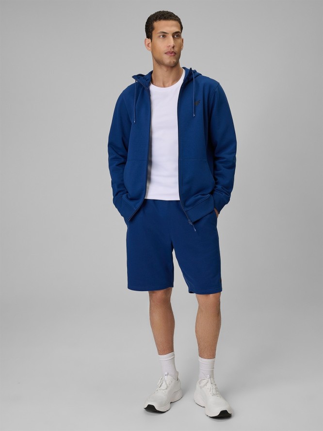 4F Bluza dresowa regular z kapturem męska - granatowa M
